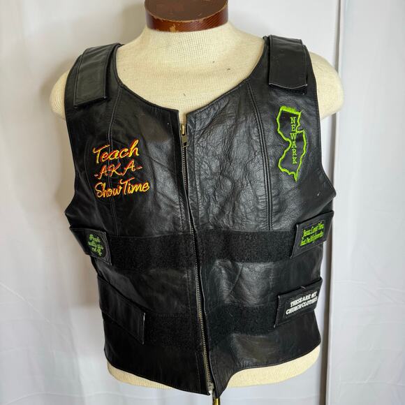 IK Genuine Leather Soul Survivaz Social Club Biker Vest XL Newark NJ - Picture 3 of 9
